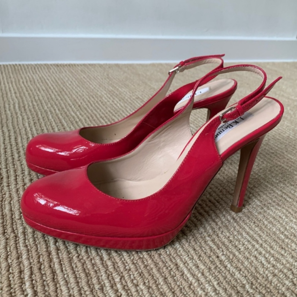 LK BENNETT PATENT LEATHER SLINGBACKS 11M $400